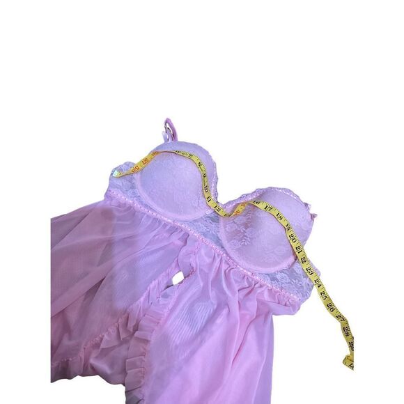 Pink Plus Size Lace Babydoll - Picture 8 of 9